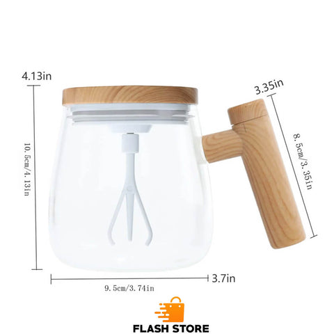 Self Stirring Borosilicate Glass Cup