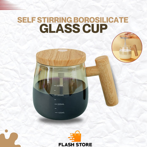 Self Stirring Borosilicate Glass Cup