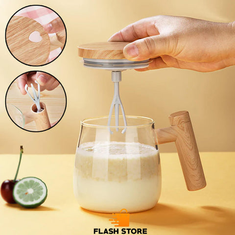 Self Stirring Borosilicate Glass Cup