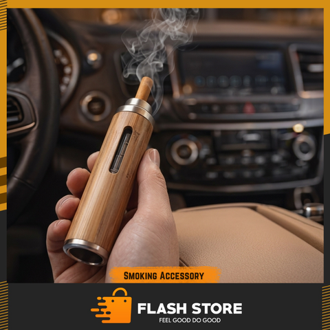 Luxury Wooden Portable Car Ashtray with Cigarette Holder
