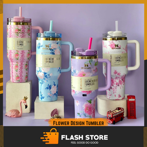 Stainless Steel Insulated Flower Tumbler with Lid