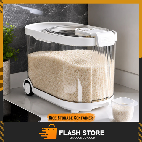 Smart Rice Storage Container with Measuring Cup