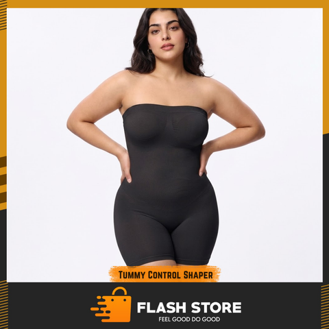 Full Body Strapless Tummy Control Shaper – Black