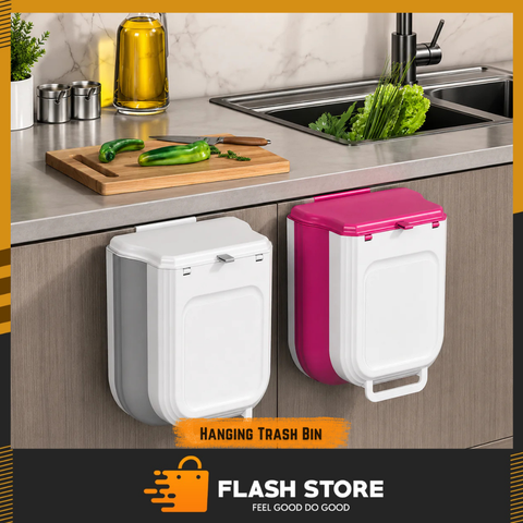 Smart Foldable Hanging Trash Bin | Compact Cabinet Kitchen Waste Organizer